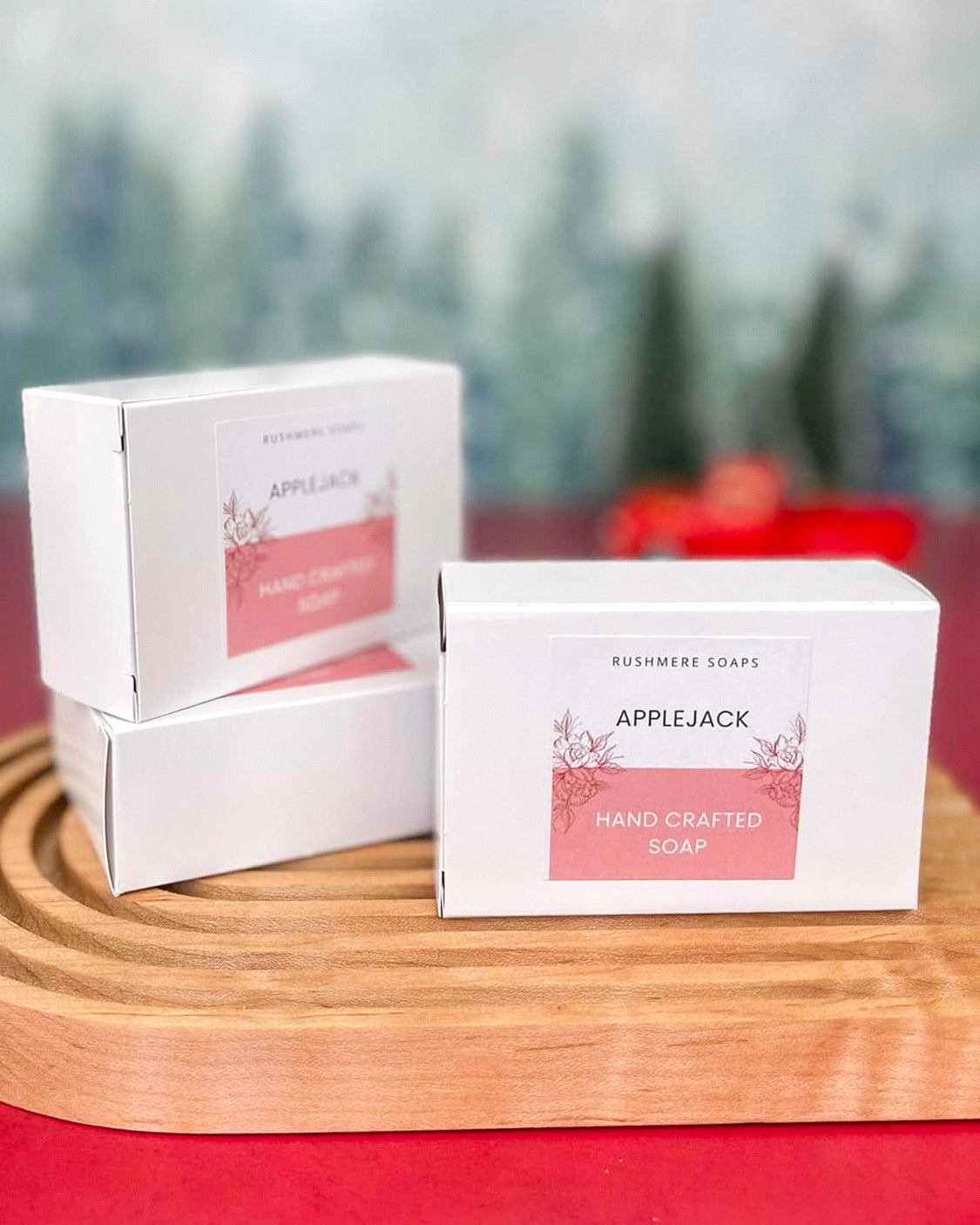 Two bars of pink and white bar soap
