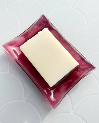 Fused Glass Soap Dish - One Of A Kind (Dark Pink) - Rushmere Skincare
