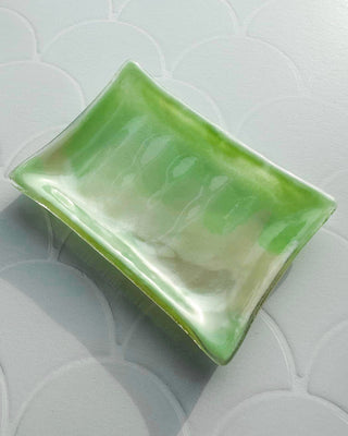 Fused Glass Soap Dish - One Of A Kind (Light Green) - Rushmere Skincare