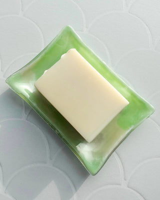 Fused Glass Soap Dish - One Of A Kind (Light Green) - Rushmere Skincare